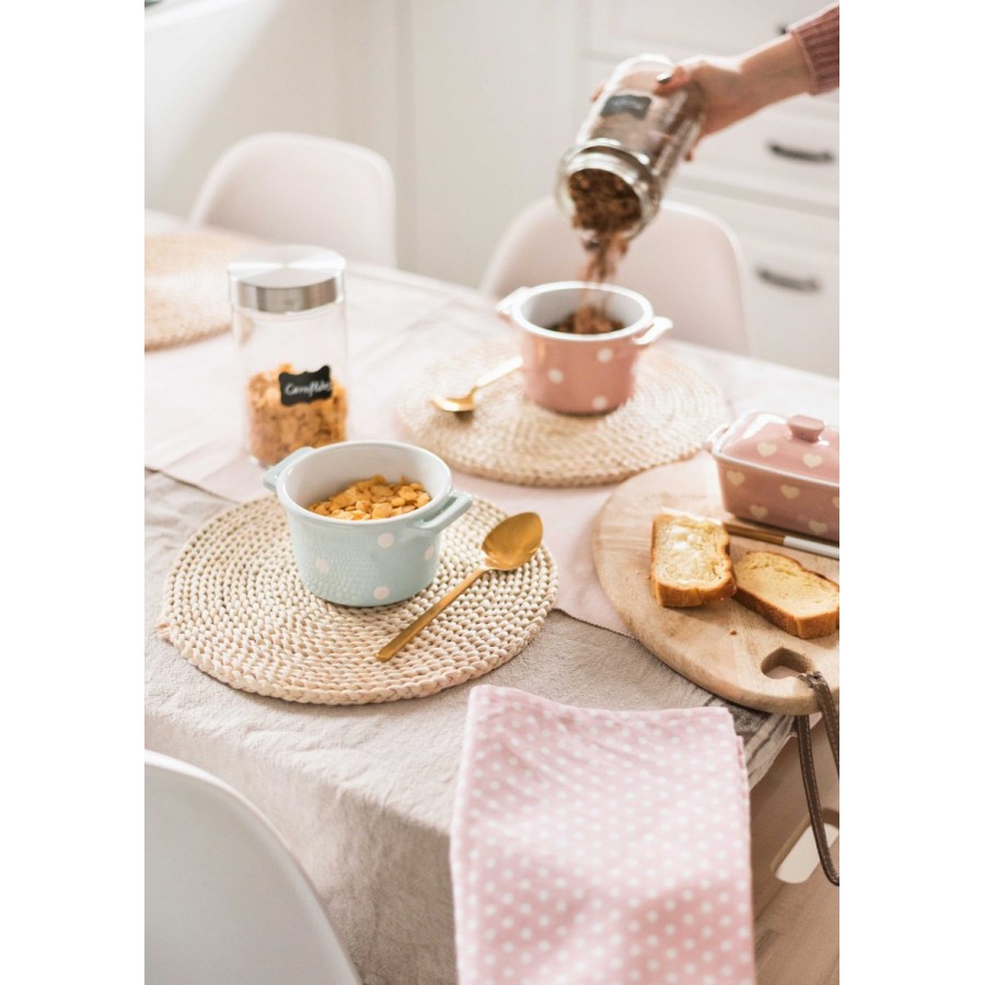 Горшочек с ручками Pink with dots 8,5 см